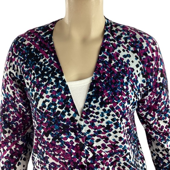 Avenue Multicolor Button Front 3/4 Sleeve Cardigan Size 14/16 - Picture 2 of 7